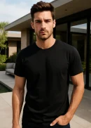 black regular fit t-shirt for men 100% cotton 180 gsm streetwear , solid t-shirt, premium cotton, heavyweight feel, streetwear India, unisex basic, crew neck tee, everyday essential, color trend 2025, pastel & core colors, layering piece